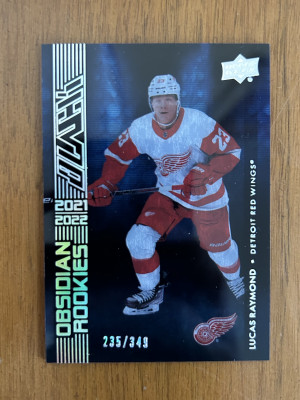 2021-22 SPx UD Black Obsidian Rookies Lucas Raymond #OR-40 (235/349) front