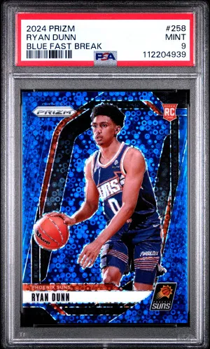 2024 Panini Prizm Ryan Dunn Blue Fast Break /150 front