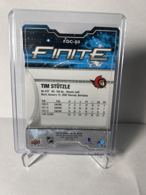 2023-24 Upper Deck SPx Finite Achievement 1/1 Tim Stutzle #FDC-50 back