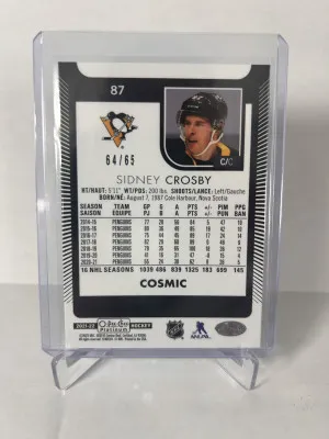 2021-22 Sidney Crosby OPC Platinum Cosmic Parallel /65 #87 back