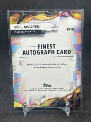 Ron Jaworski 2024 Topps Finest Geometric Gold Refractor Auto /50 #FA-RJ Eagles back