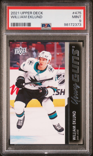 2021-2022 Upper Deck William Eklund Young Guns PSA 9 Mint front