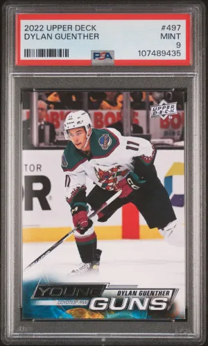 2022 Upper Deck Dylan Guenther Young Guns PSA 9 Mint front
