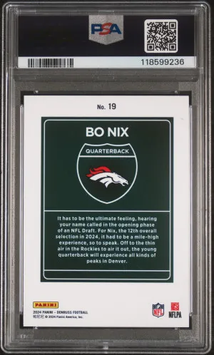 2024 Panini Donruss Downtown! Bo Nix back