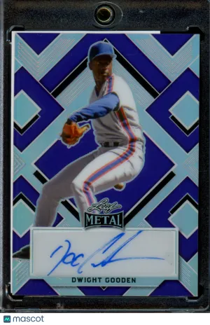 Dwight Gooden Leaf Metal Purple 1 of 1 Signed Proof front