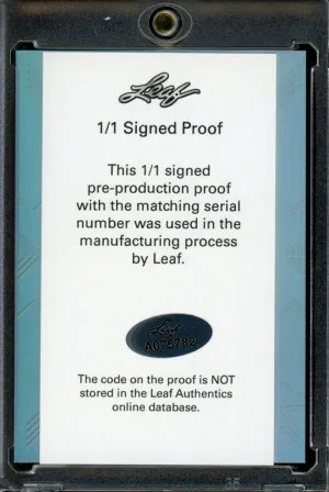 Dwight Gooden Leaf Metal Purple 1 of 1 Signed Proof back