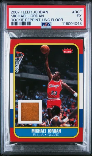 2007 Fleer Jordan Rookie Reprint Michael Jordan Rookie Reprint-Unc Floor front