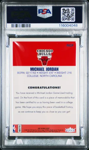 2007 Fleer Jordan Rookie Reprint Michael Jordan Rookie Reprint-Unc Floor back