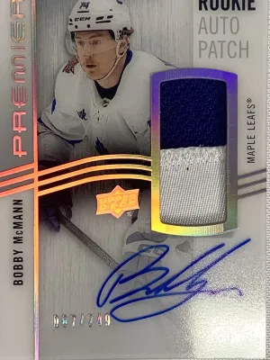 Bobby Mcmann Premier Rookie Patch Auto /249 front