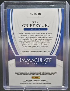 2020 Immaculate Signature Red /5 Ken Griffey Jr back