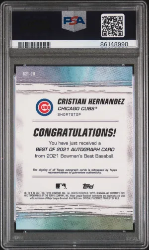 2021 Bowman's Best Best Of 2021 Autographs Cristian Hernandez Best Of 2021 Autographs back
