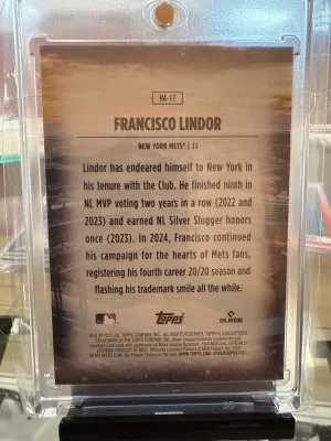 2025 Topps Home Field Advantage Francisco Lindor back