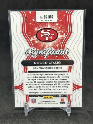 Roger Craig 2024 Panini Prizm Significant Signatures Auto Silver Prizm #SS-RCG 49ers back