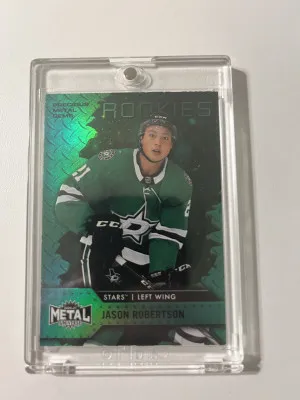 Jason Robertson 2020-21 Metal Rookie Green PMG #007/100 front