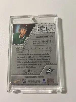 Jason Robertson 2020-21 Metal Rookie Green PMG #007/100 back