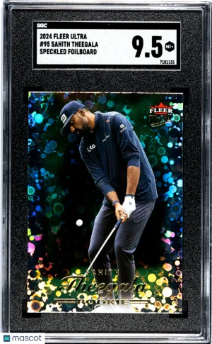 2024 Fleer Ultra Sahith Theegala #95 Speckled Foilboard SGC 9.5 front
