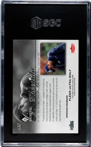 2024 Fleer Ultra Sahith Theegala #95 Speckled Foilboard SGC 9.5 back