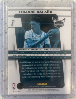 2024 Prizm Deca Tidjane Salaun Rookie /99 back