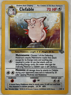 1999 Pokémon Base Set- Clefable front