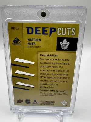 Matthew Knies - 2023/24 SP Game Used - Deep Cuts #25/75 back