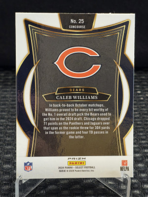 2024 Panini Select - Caleb Williams Silver Prizm #25 back