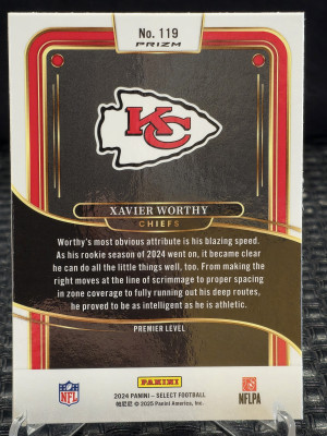 2024 Panini Select Xavier Worthy RC Premier Level #119 back