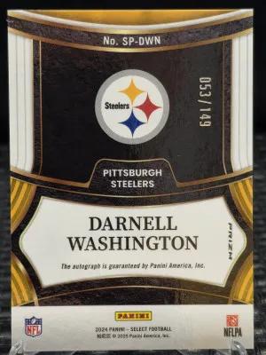 2024 Select Signatures Blue Prizm /149 Darnell Washington SP-DWN back