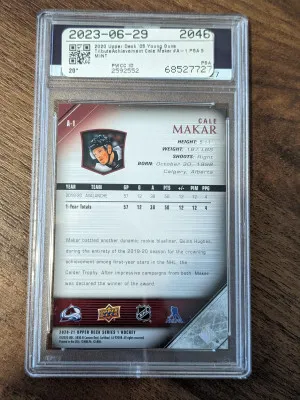 2020 Upper Deck 2005-06 Young Guns Tribute Achievement Cale Makar 05-06 Yng.gns.trb.achvmnt back