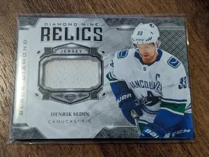 Henrik Sedin Diamond mine relics black diamond 2019-20 game used front