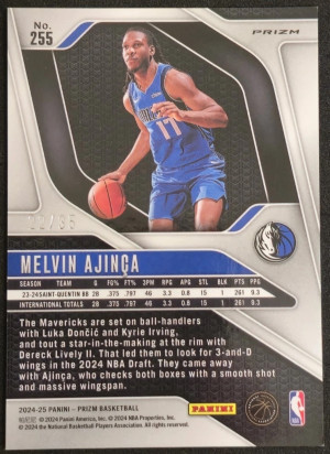 2024 Panini Prizm Melvin Ajinca /35 back
