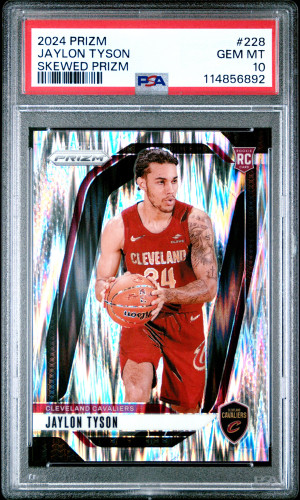 2024 Panini Prizm Jaylon Tyson Skewed Prizm /249 PSA 10 front