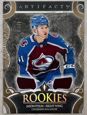 2024-25 UD Artifacts- Jason Poulin Rookie Gold Material /499 front