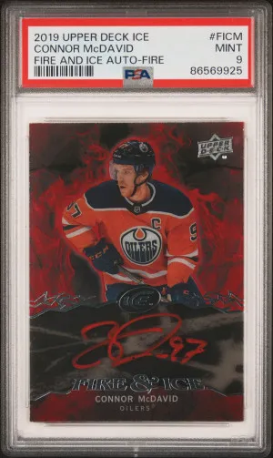 2019 Upper Deck Ice Fire And Ice Autographs Connor Mcdavid Fire And Ice Auto-Fire front