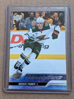 Brock faber young guns rookie card front