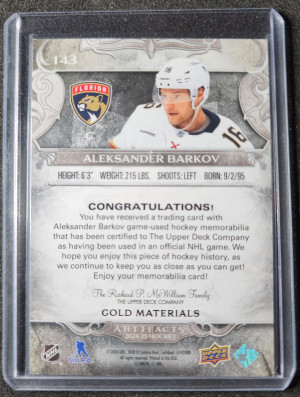 Aleksander Barkov Artifacts Dual Patch /199 back