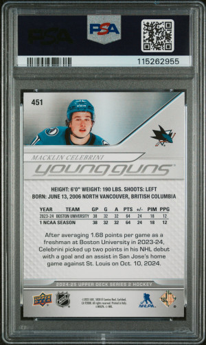 2024 Upper Deck Macklin Celebrini back