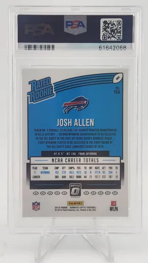2018 Panini Donruss Optic Josh Allen #154 PSA back