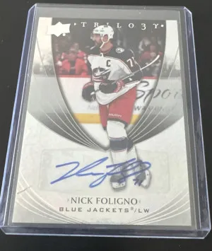2020-21 Upper Deck Trilogy Auto Nick Foligno Auto front