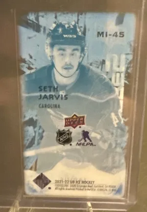 2021-22 Upper Deck Ice Ice Premieres Mini Seth Jarvis #MI-45 RC Hurricanes back