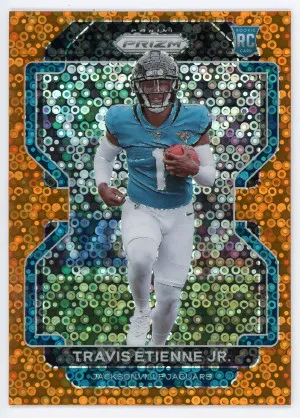2021 Panini Prizm #344 Travis Etienne Jr. Rookie Prizms Orange Disco front