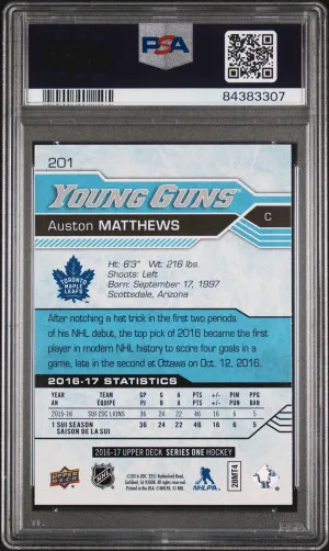 2016 Upper Deck Auston Matthews back