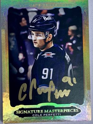 Cole Perfetti Signature Masterpieces Rookie Auto The Cup front