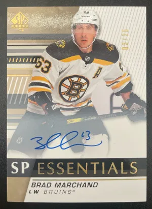 2019-20 Sp Authentic Hockey Brad Marchand SP Essentials Autograph /25 front