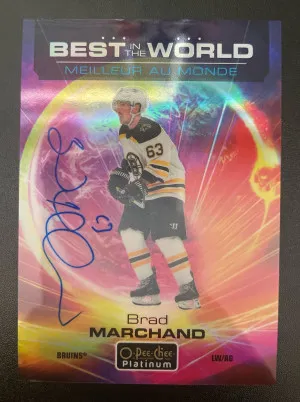 2020-21 O-pee-chee Platinum Brad Marchand Best In The World Rainbow Autograph front