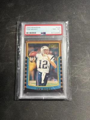 2000 Bowman Tom Brady PSA 8 front