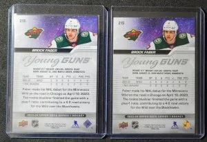 Brock Faber Young Guns lot of 2 back