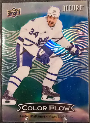 2024-25 Upper Deck Allure Color Flow Green Blue Auston Matthews #CFL-9 front