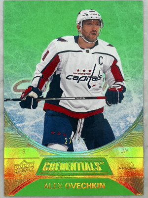 2021-22 Upper Deck Credentials Neon Green #3 Alex Ovechkin /75 front
