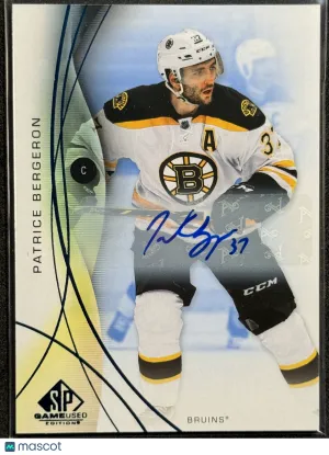 2024 2025-25 Upper Deck SP Game Used Patrice Bergeron #174 Blue Auto front