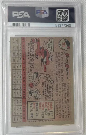 1958 Topps Frank Robinson #285 PSA 5 (MC) back